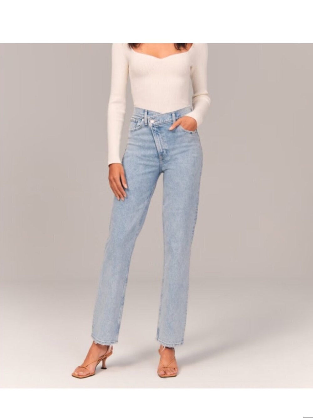 Abercrombie & Fitch Jeans Womens 30 10 Long 90s Straight High Rise Cross Waist
